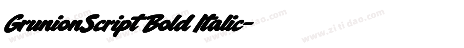GrunionScript Bold Italic字体转换